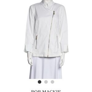 Vintage Bob Mackie wearable art jacket. Deadstock White Gold Tone Zippers. 2X